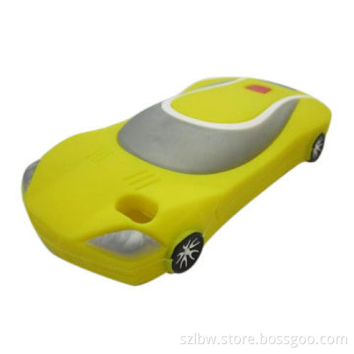 Racing Car-shaped 3D Silicone Cellphone Case for Samsung S4 in Blue Color, Smooth, Concave-convex